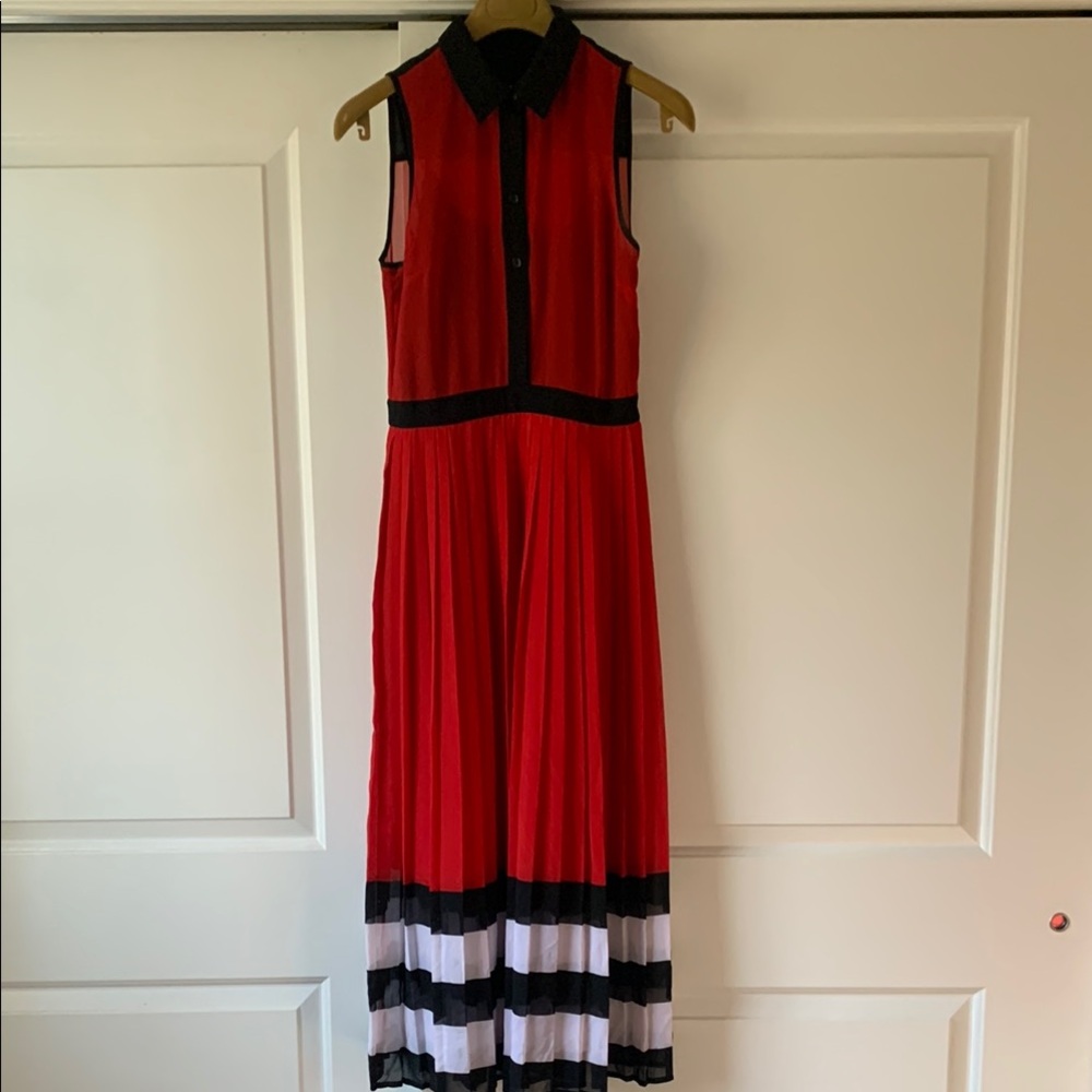 Michael Kors Red and Black Shirtdress
